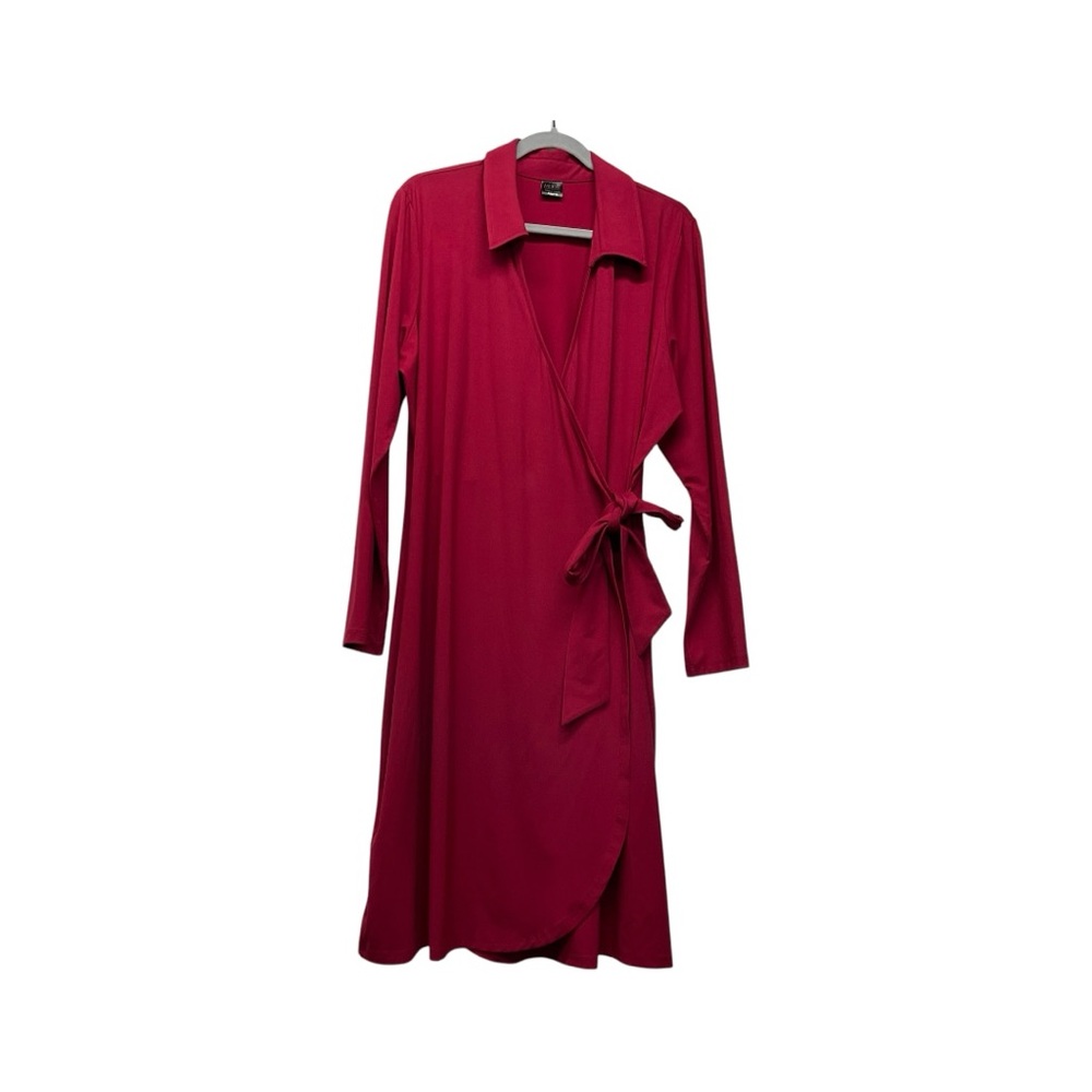 Miik sustainable Comfort XXL Tierney collared faux wrap dress 90% Rayon(bamboo)